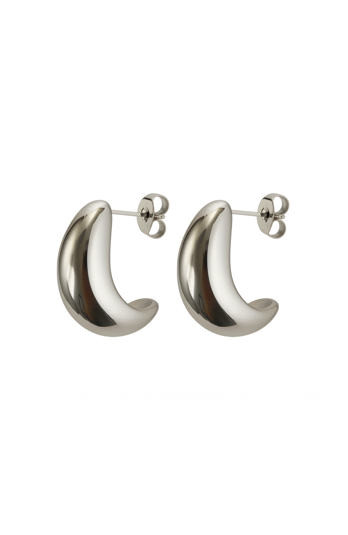 Dome Huggie Teardrop Earrings