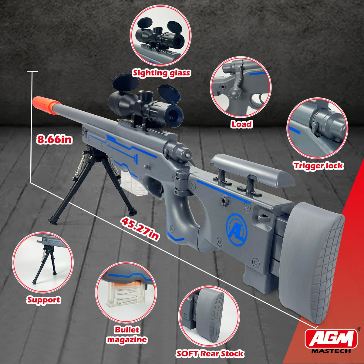 AWM toy set, Foam Bullets, Safe and non-Hazardous