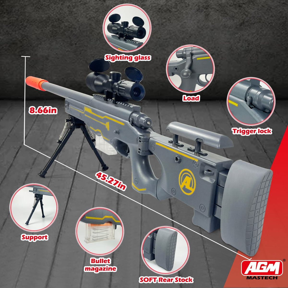 AWM Sniper Rifle Toy Yellow Set