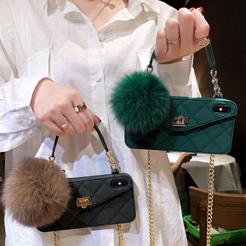 RAMODO Plush Hairball Grid iPhone Case