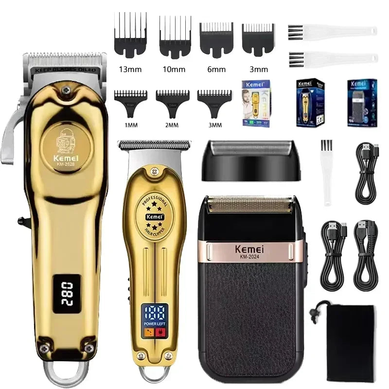 Hair Clipper Kemei KM-2628 KM-678 KM-2024 Professional Electric Beard Clipper Rechargeable Men's Shaver Hair Trimmer Kit Men