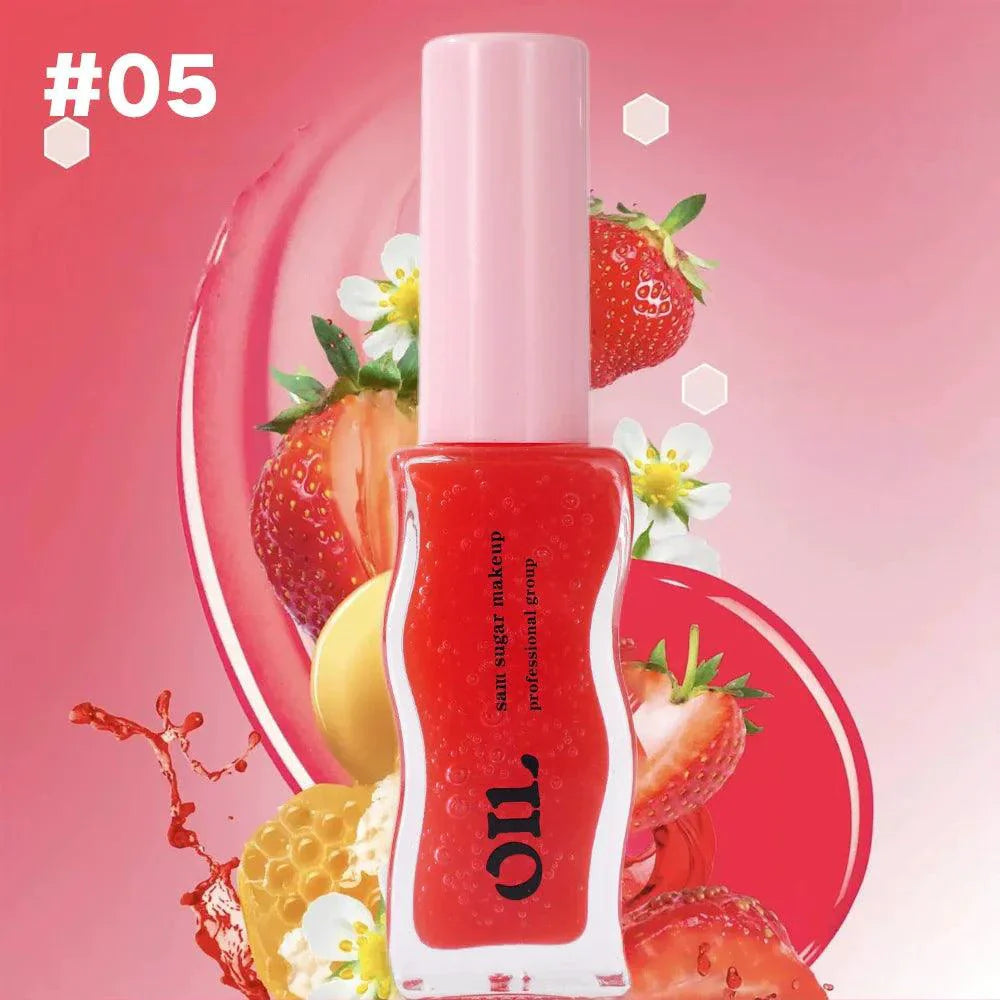 Fruit Honey Essence Lip Oil Strawberry Tinted Waterproof Moisturizing Lip Gloss 8ML