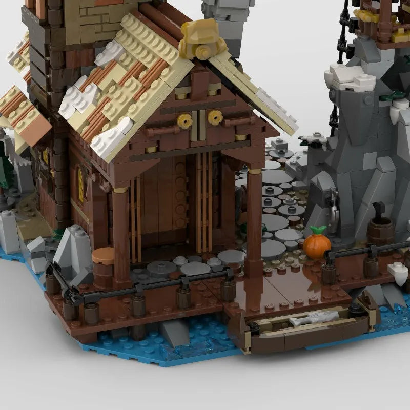 1837PCS MOC Medieval Street View Houses Building Blocks Set Retro Village Model Desktop Decoration DIY Toys Gift For Kids Adults