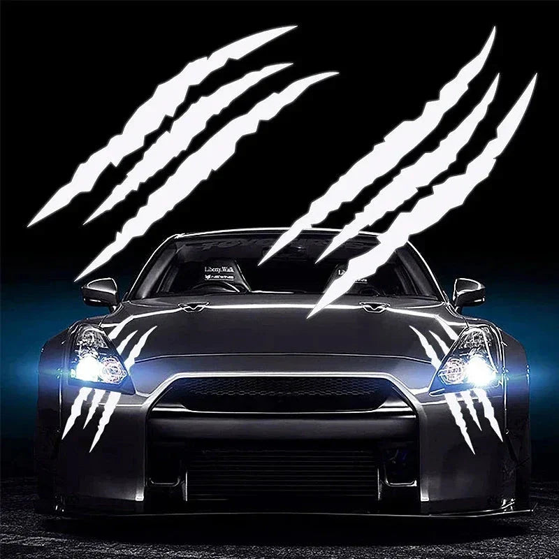 Monster Claw Car Sticker – Reflective Ghost Paw Scratch Vinyl Decal for Hood & Headlights | DIY Auto Exterior Decoration