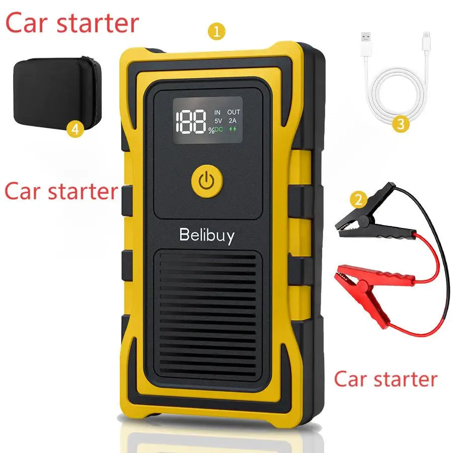 Portable 150PSI air pump, emergency car jump starter, power bank, LED lighting, air compressor,car starter suitable for all cars