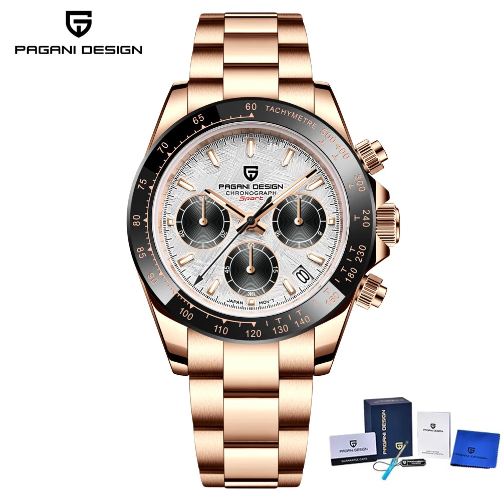 2026 New PAGANI Design Top Brand Men's Sports Quartz Watches Sapphire Stainless Steel Waterproof Chronograph Luxury Reloj Hombre