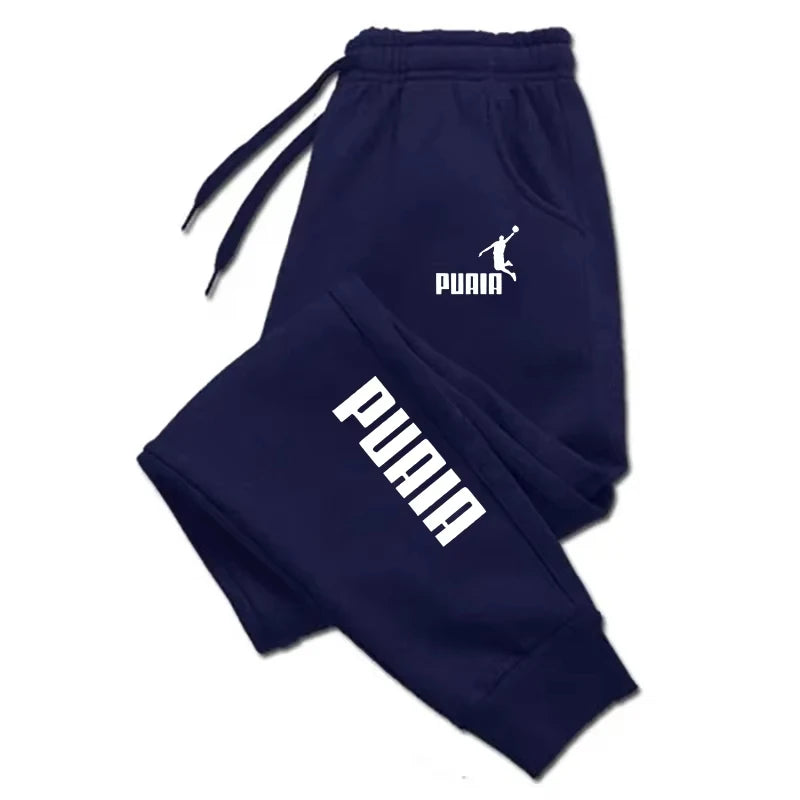 2025 Soft Loose PUAIA Print Solid Color Versatile Daily Outdoor Running Fitness Breathable Casual Comfortable Men‘s Sports Pants