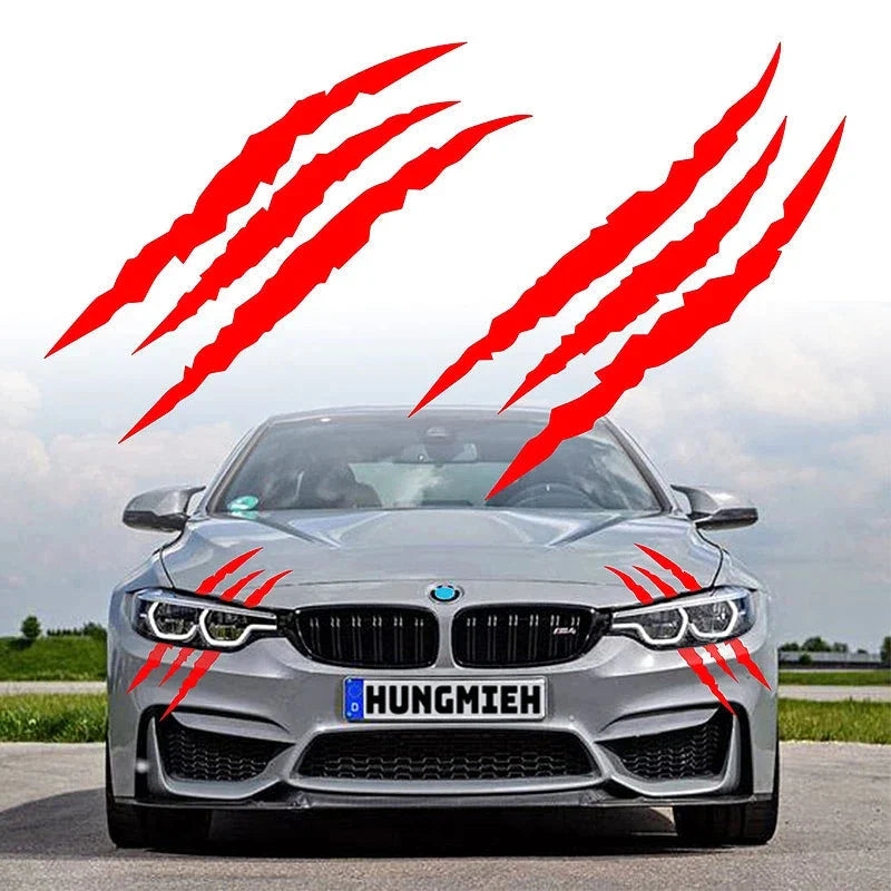 Car Stickers Ghost Claw Car Hood Vinyl Sticker Creative Modification Reflective Stickers Devil Paw Scratches Car Decoration