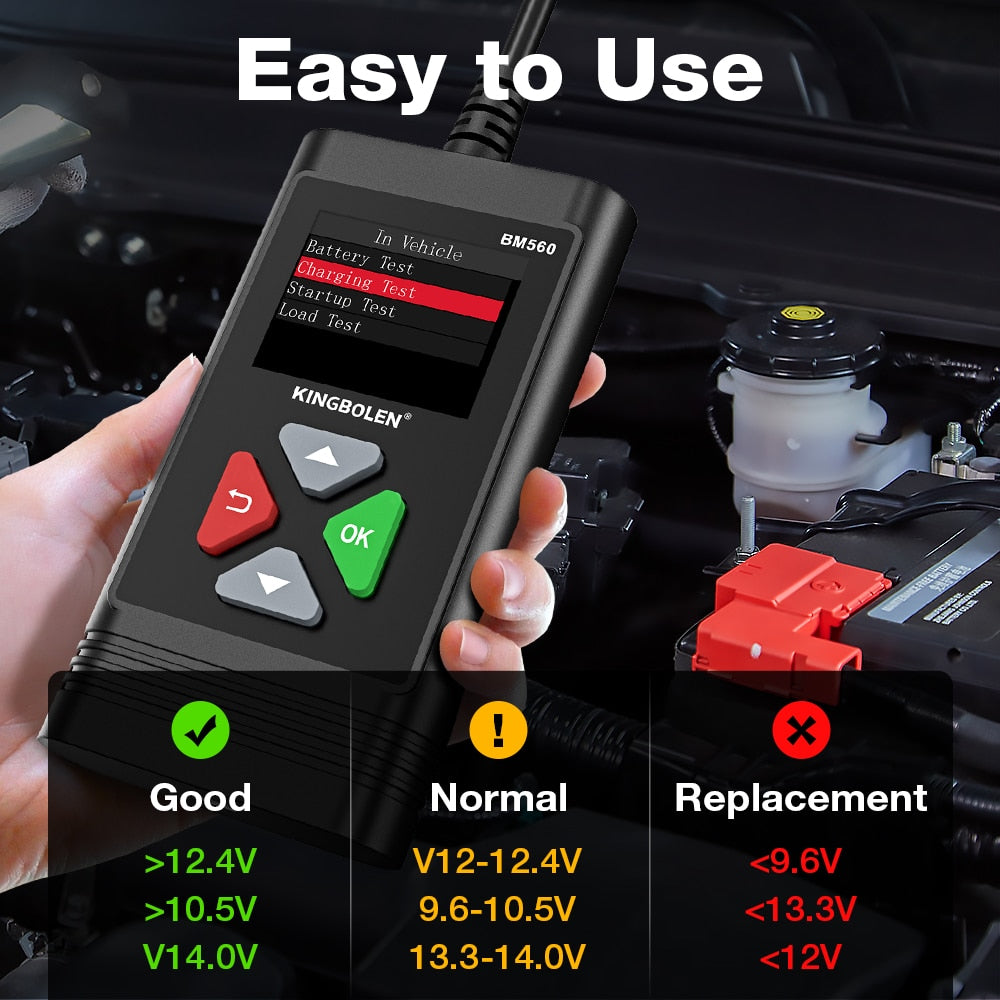 Kingbolen BM560 Car Battery Tester 6V 12V BM580 Battery Analyzer Cranking Test Charging Test Load Test BM550 PK KW650
