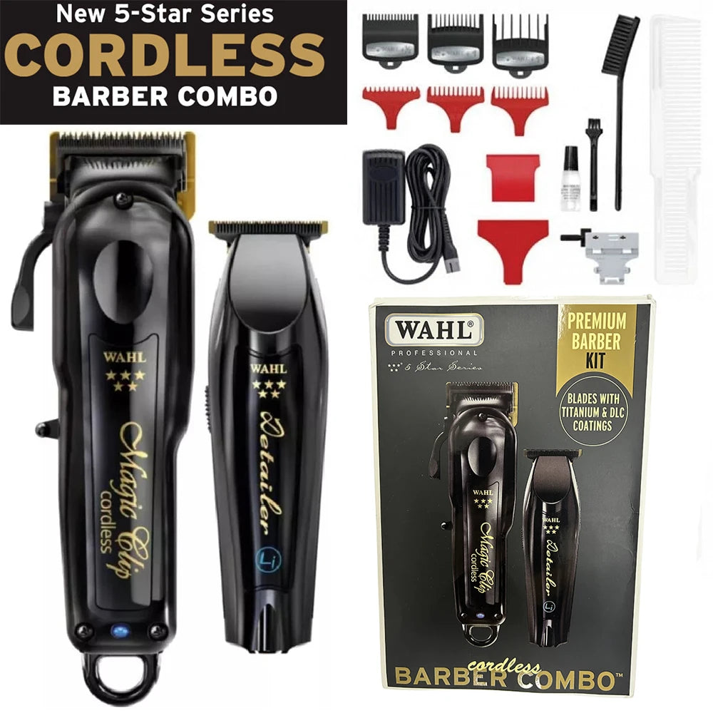 Professional Wahl Vapor 8148 Magic Clip Andis Baber Combo Gold Cordless Hair Clipper&Hair Trimmer&Foil Shaver For Stylists
