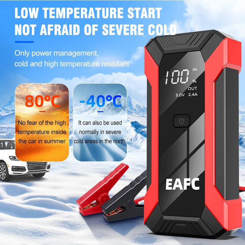 EAFC Upgrade 2000A/1000A Car Jump start LED Display Car Battery Booster Portable Car Booster start equipment for Petrol Vehicle