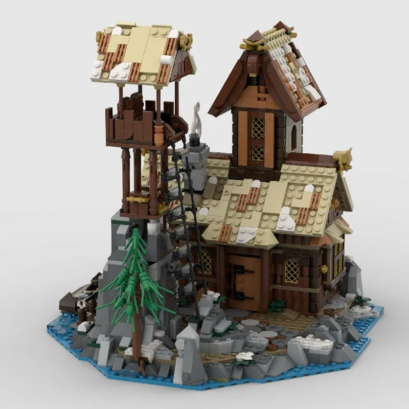 1837PCS MOC Medieval Street View Houses Building Blocks Set Retro Village Model Desktop Decoration DIY Toys Gift For Kids Adults