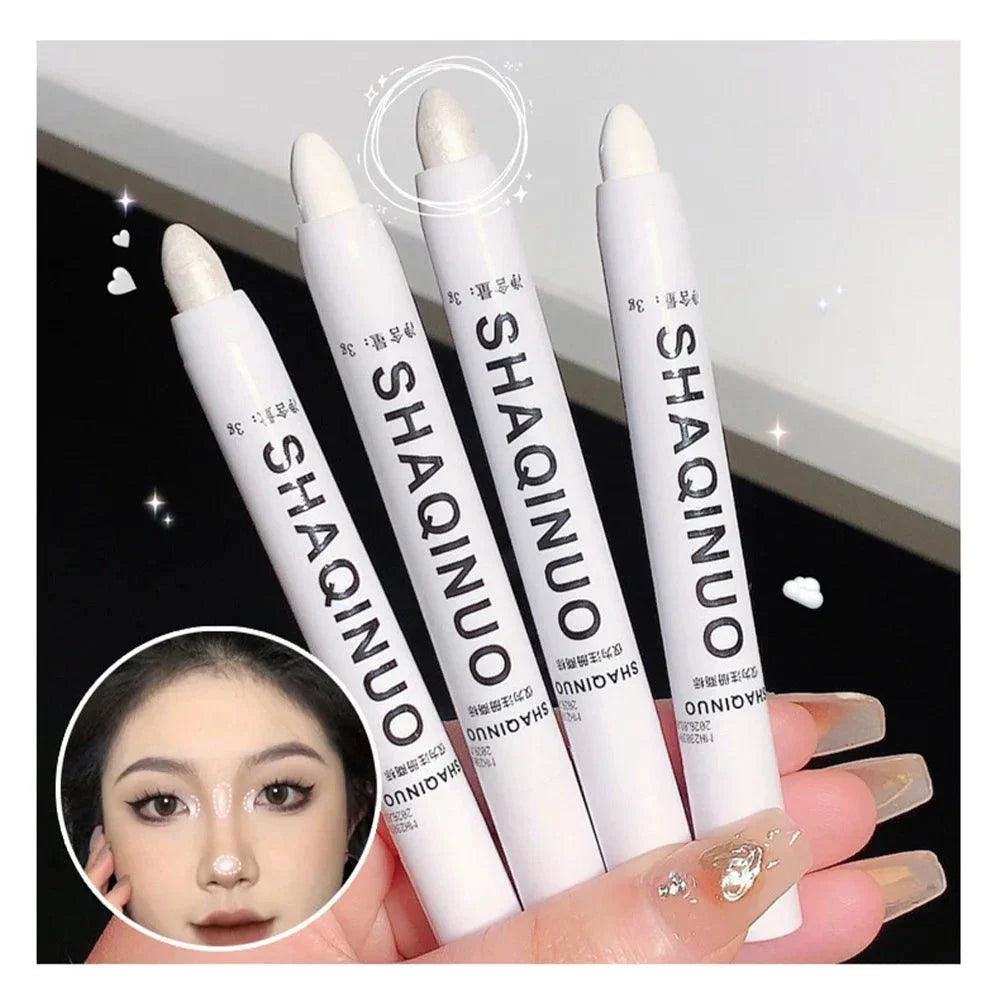 Matte Eyeshadow Stick White Eyeliner Shimmer Silver Highlighter Pen Cream Formula