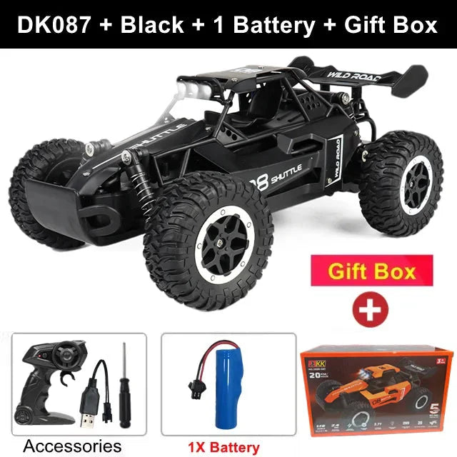 1:16 RC Drift Racing Car - High-Speed Off-Road Alloy Truck with LED Lights, 20KM/H, 2.4G Radio Control for Kids & Adults