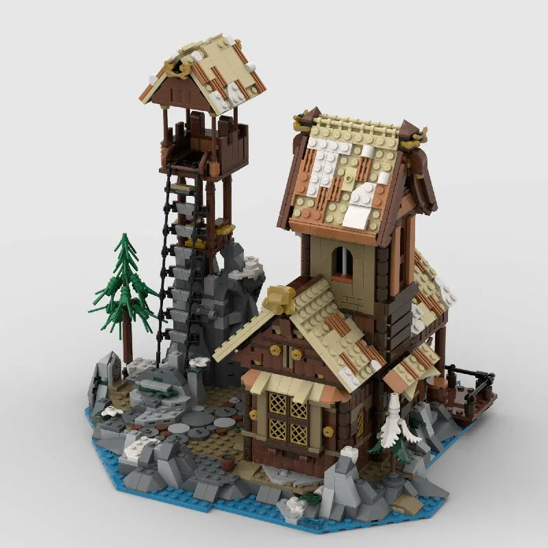 1837PCS MOC Medieval Street View Houses Building Blocks Set Retro Village Model Desktop Decoration DIY Toys Gift For Kids Adults