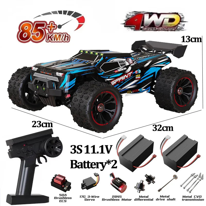 9522PRO 1:16 RC Car - 85KM/H Brushless 4WD Off-Road Drift Racing Truck with LED Lights, Professional High-Speed Remote Control Car
