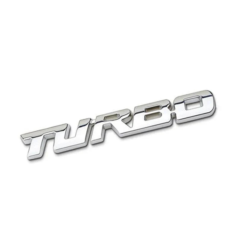 3D Turbocharged Metal Alloy Car Sticker – Universal Car Modification Badge & Decorative Emblem