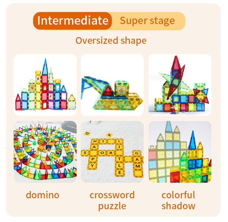 1Set Magnetic Designer Construction Set Model & Building Toy DIY Magnetic Blocks Tiles Montessori Educational Toys For Kids Gift