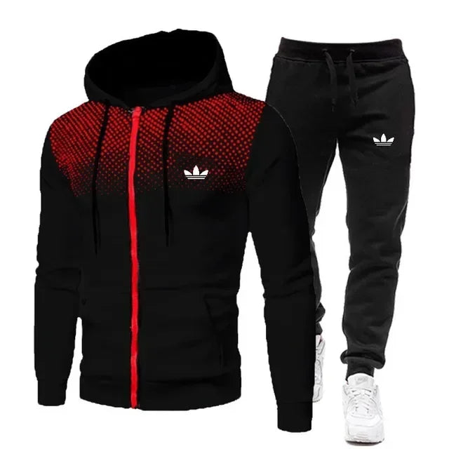2025 Korea Men Jacket Tracksuit Casual Sports Suit Men's Set 2024 Autumn Winter Two Pieces Set Mens Sportswear Plus Pants Suit