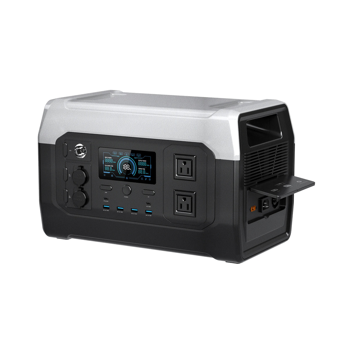 CTOLITY 2400W Power Station With 200W Solar Panel 20.5V USB TYPE-C Portable Power Bank 1024Wh Lifepo4 Battery Charging Station