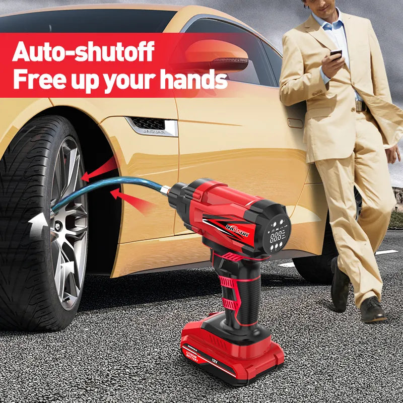 12V Cordless Tire Air Pump: Portable Electric Compressor for Tires – Auto Air Kompressor, Hassle-Free Inflation Anywhere