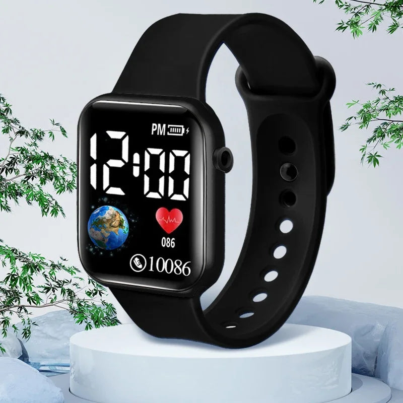 YIKAZE Kids Watches LED Digital Kids Watch Silicone Strap Cartoon Electronic Wristwatch Sports Clock for Boys and Girls Gifts