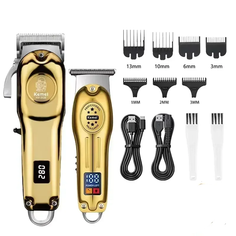 Hair Clipper Kemei KM-2628 KM-678 KM-2024 Professional Electric Beard Clipper Rechargeable Men's Shaver Hair Trimmer Kit Men