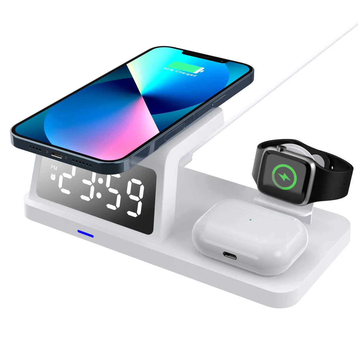 4 in 1 Wireless Charger Stand Magnetic For iPhone 12 13 14 15 Fast Charging Station for Apple Watch 9 8 7 6 5 Airpods 2 3 Pro
