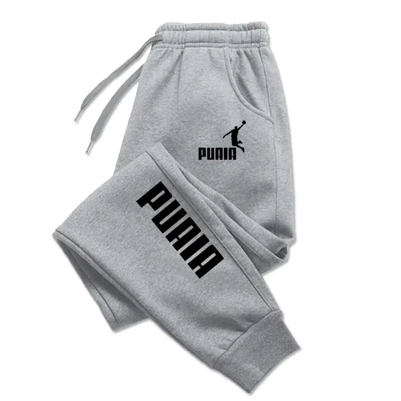 2025 Soft Loose PUAIA Print Solid Color Versatile Daily Outdoor Running Fitness Breathable Casual Comfortable Men‘s Sports Pants