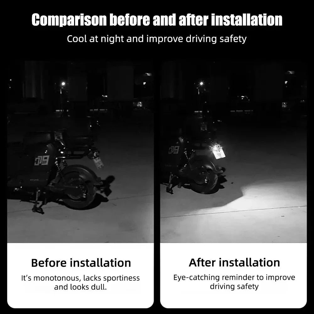 2PCS LED Devil’s Eye Lights – Universal Car & Motorcycle Headlight/License Plate Decorative Light