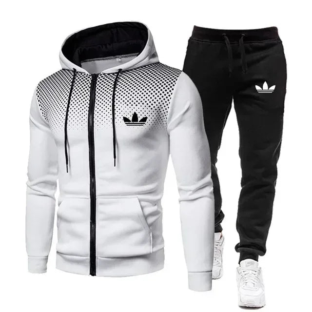 2025 Korea Men Jacket Tracksuit Casual Sports Suit Men's Set 2024 Autumn Winter Two Pieces Set Mens Sportswear Plus Pants Suit