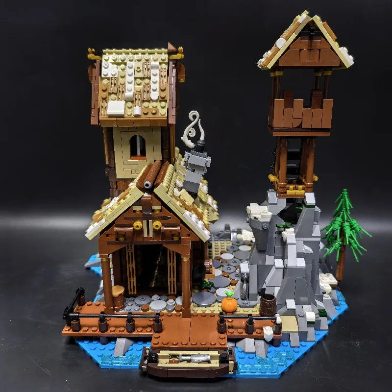 1837PCS MOC Medieval Street View Houses Building Blocks Set Retro Village Model Desktop Decoration DIY Toys Gift For Kids Adults