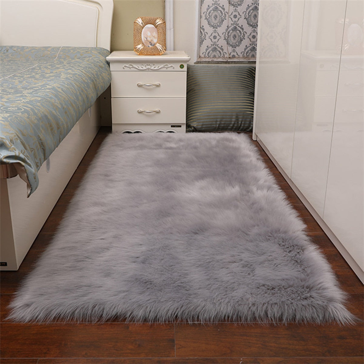 150x60cm Faux Soft Artificial Wool Fur Area Rugs Wool Shaggy Carpet Floor Mat Plush Sofa Cover Seat Pad for Living Room Bedroom