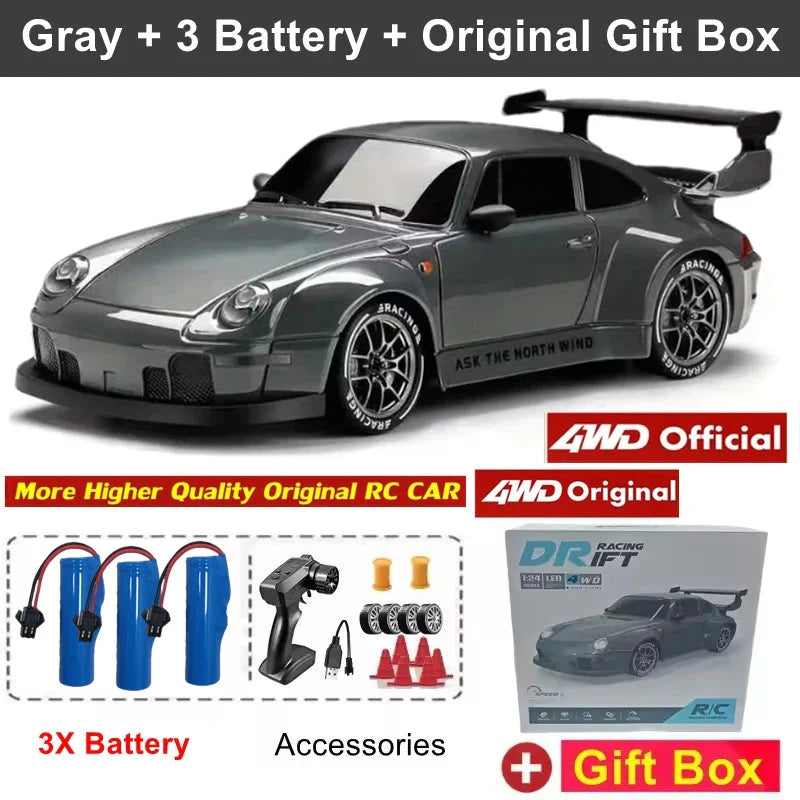 4WD Remote Control Drift Car - 1:24 Scale High-Speed Racing Car, 2.4G Radio, 20KM/H Mini RC Car for Boys & Teens