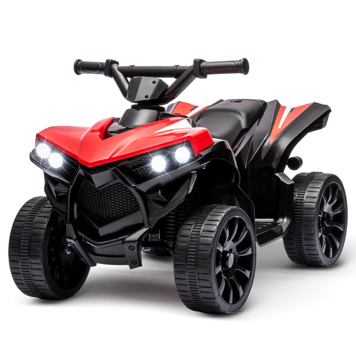 6V Ride On Toys 4-Wheeler Quad ATV Electric Car for Kids 1.8MPH Max Speed, Treaded Tires,Rubber Handles, Push-Button Accelerator