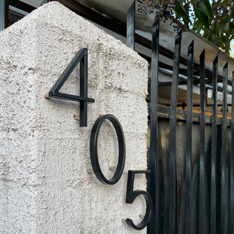 Floating Exterior House Number 5inch Doorplate Letters Metal Address Sign Plate Outdoor Door Plaque Number Dash Slash Sign #0-9
