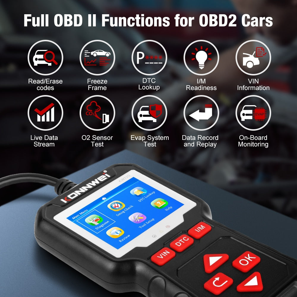 KW310 OBD2 Scanner - Professional Car Diagnostic Tool with Russian Language Support, Automotive Scanner, and Car Maintenance Toolkit