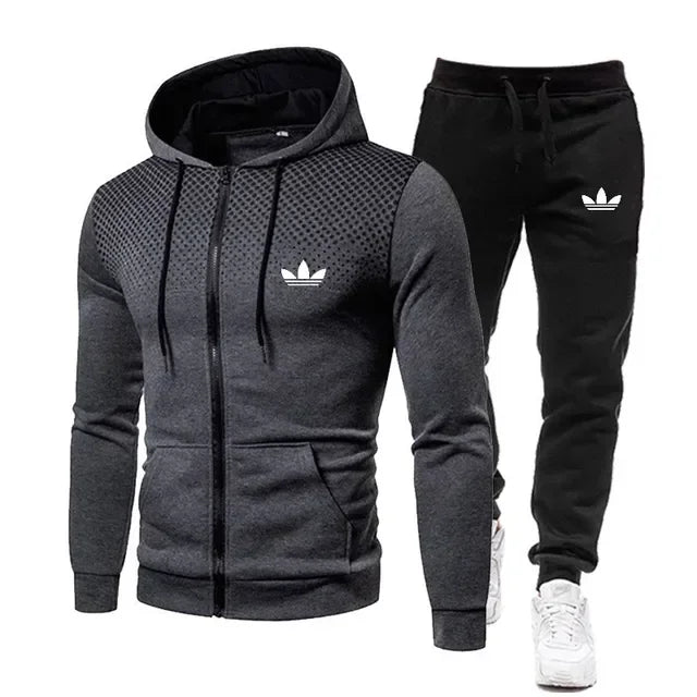 2025 Korea Men Jacket Tracksuit Casual Sports Suit Men's Set 2024 Autumn Winter Two Pieces Set Mens Sportswear Plus Pants Suit