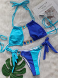 Rhinestones Splicing Bikini