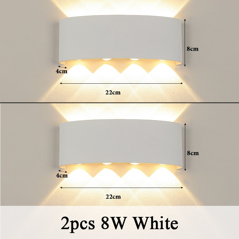 Contemporary LED Wall Lamp: Waterproof IP65, Ideal for Bathroom and Outdoor Lighting, Available in 4W, 6W, and 8W, Suitable for 110V and 220V Power Supply