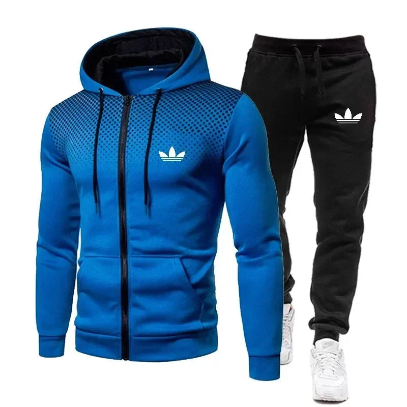 2025 Korea Men Jacket Tracksuit Casual Sports Suit Men's Set 2024 Autumn Winter Two Pieces Set Mens Sportswear Plus Pants Suit