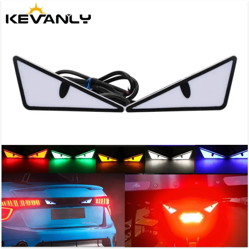 2PCS LED Devil’s Eye Lights – Universal Car & Motorcycle Headlight/License Plate Decorative Light
