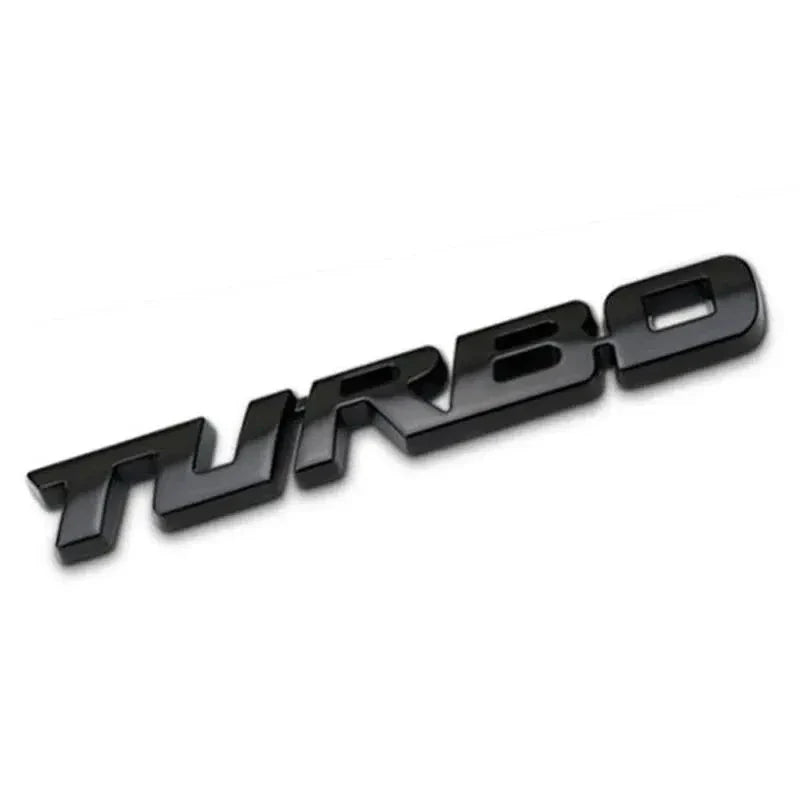 3D Turbocharged Metal Alloy Car Sticker – Universal Car Modification Badge & Decorative Emblem