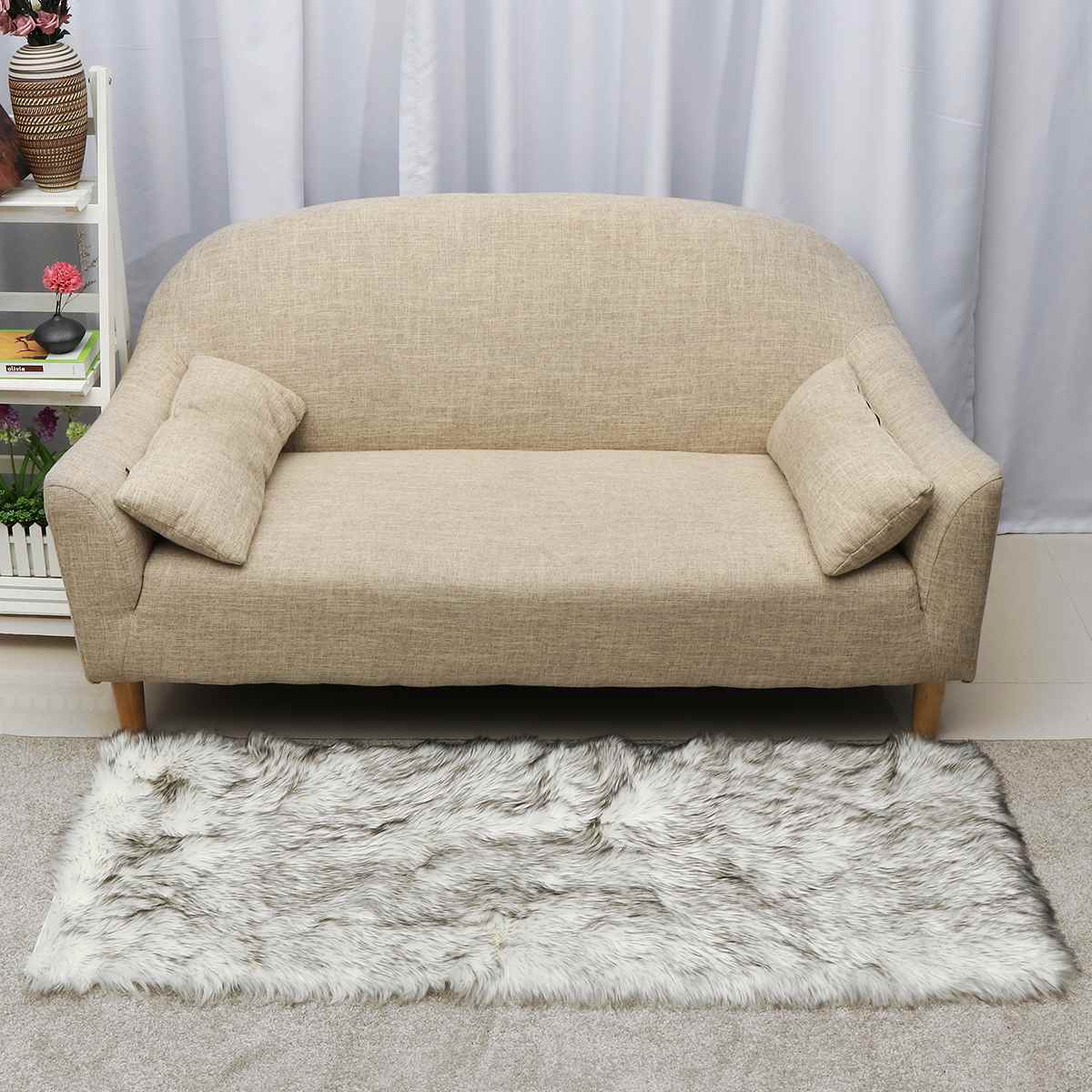 150x60cm Faux Soft Artificial Wool Fur Area Rugs Wool Shaggy Carpet Floor Mat Plush Sofa Cover Seat Pad for Living Room Bedroom