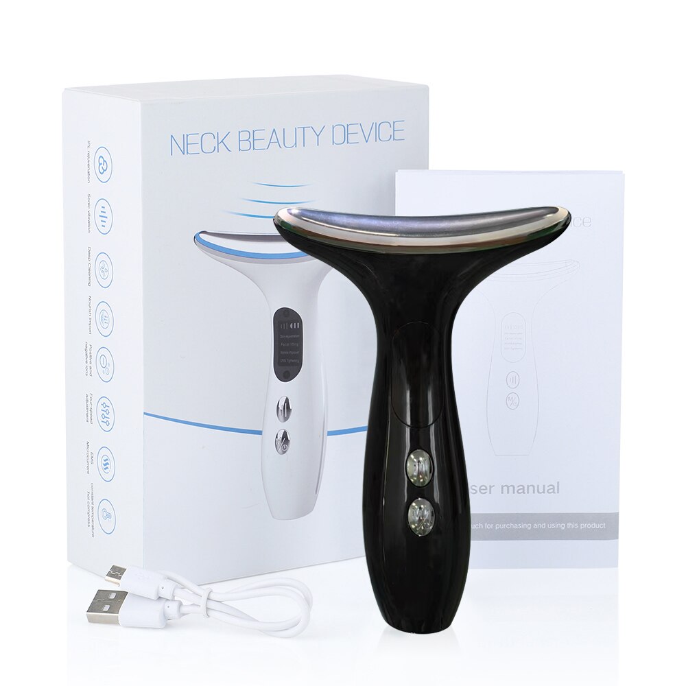 Heat EMS Face Neck Massager ION LED Photon Therapy Facial Lifting Beauty Devices Remove Double Chin Anti Wrinkle Skin Care Tools
