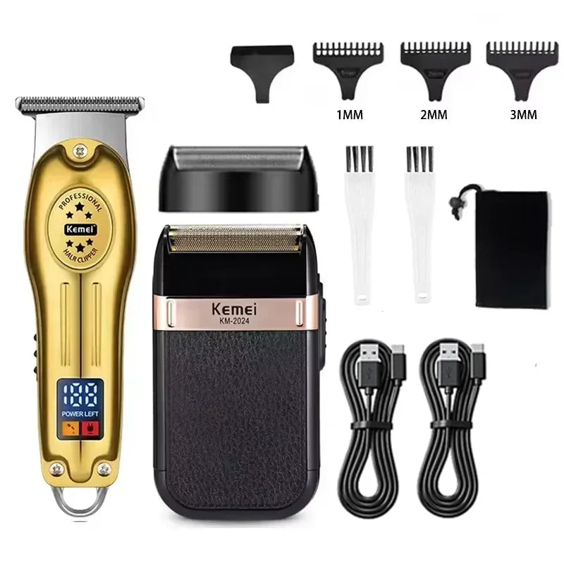 Hair Clipper Kemei KM-2628 KM-678 KM-2024 Professional Electric Beard Clipper Rechargeable Men's Shaver Hair Trimmer Kit Men