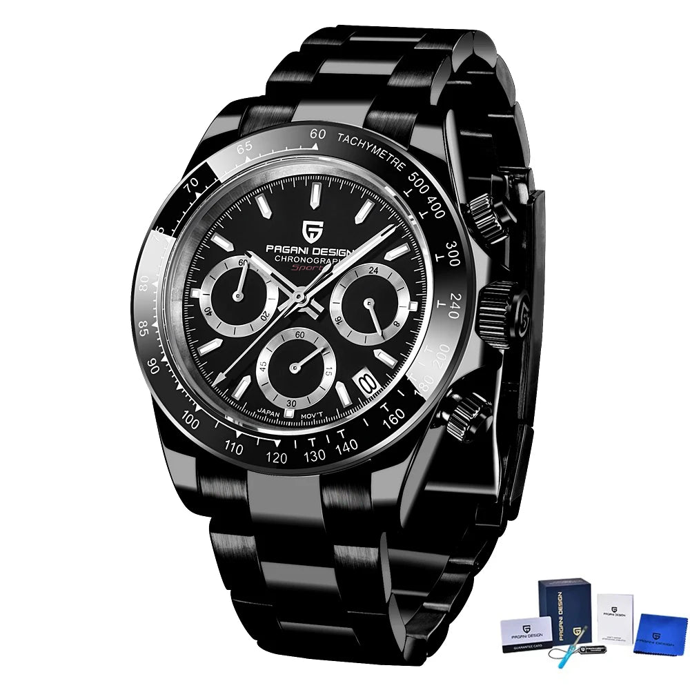 2026 New PAGANI Design Top Brand Men's Sports Quartz Watches Sapphire Stainless Steel Waterproof Chronograph Luxury Reloj Hombre
