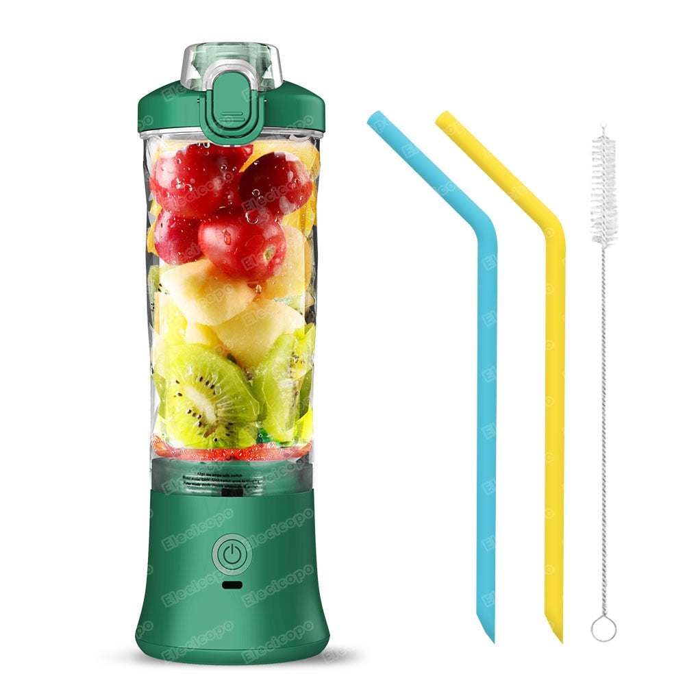 Multifunctional Portable Electric Juicer: 600ML Fruit Mixers Blender with 4000mAh USB Rechargeable Smoothie Mini Blender Machine