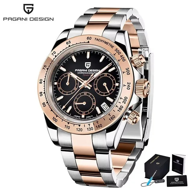2026 New PAGANI Design Top Brand Men's Sports Quartz Watches Sapphire Stainless Steel Waterproof Chronograph Luxury Reloj Hombre