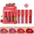 Mini Velvet Matte Lip Gloss Set 4 Piece Long Lasting Non Fading Non Stick Cup Fruit Scented Lip Tint Smooth Lightweight